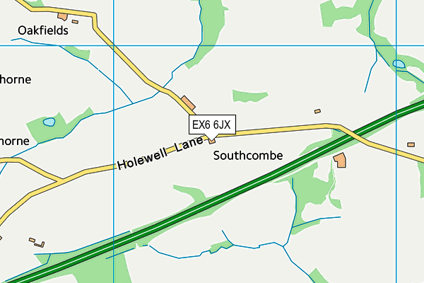 EX6 6JX map - OS VectorMap District (Ordnance Survey)