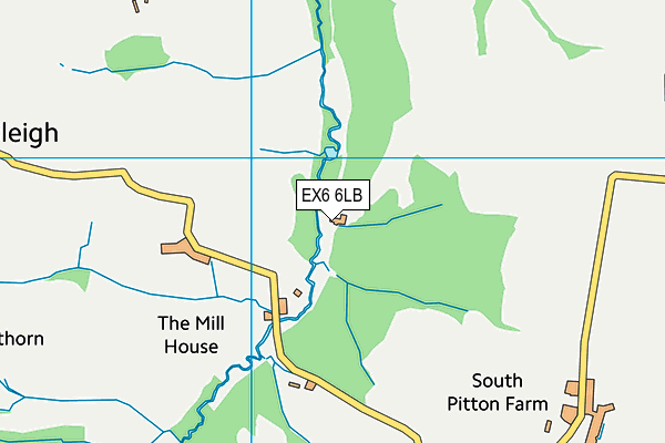 EX6 6LB map - OS VectorMap District (Ordnance Survey)