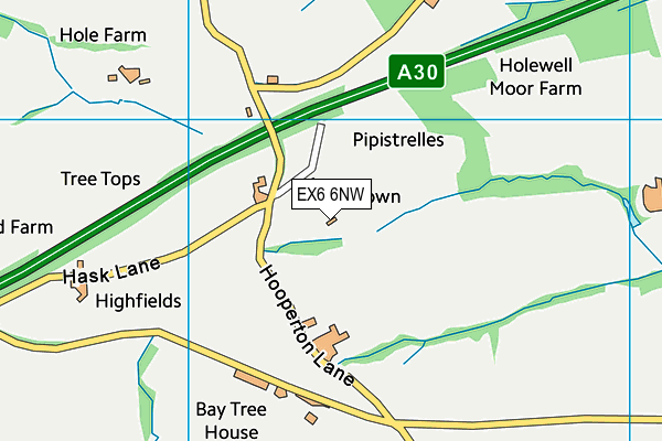 EX6 6NW map - OS VectorMap District (Ordnance Survey)