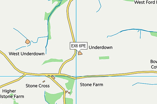 EX6 6PE map - OS VectorMap District (Ordnance Survey)