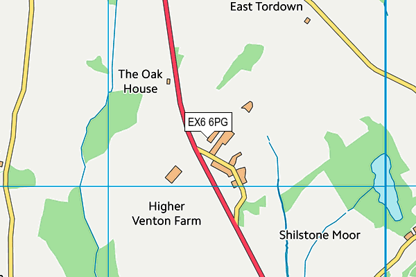 EX6 6PG map - OS VectorMap District (Ordnance Survey)
