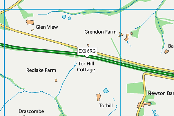 EX6 6RG map - OS VectorMap District (Ordnance Survey)