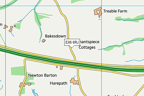 EX6 6RJ map - OS VectorMap District (Ordnance Survey)