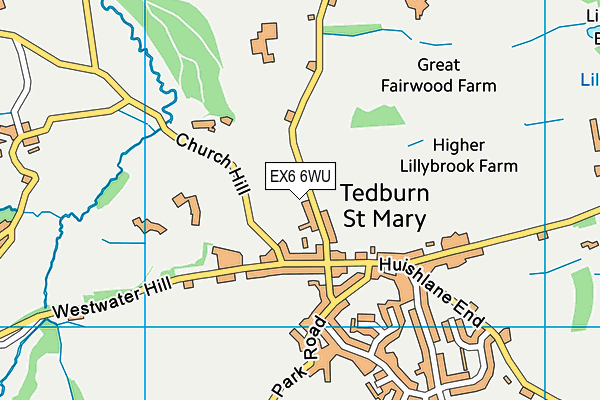 EX6 6WU map - OS VectorMap District (Ordnance Survey)