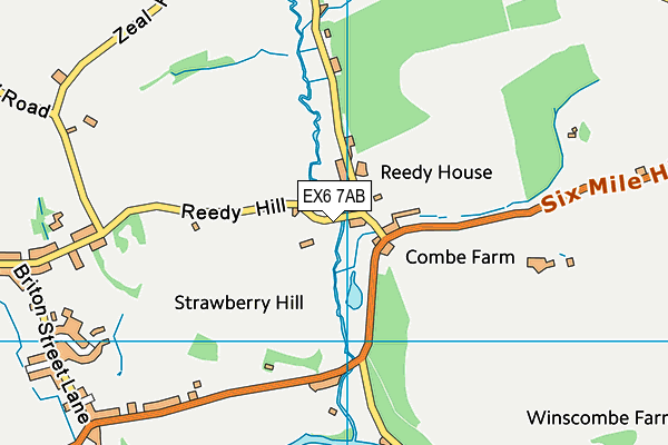 EX6 7AB map - OS VectorMap District (Ordnance Survey)