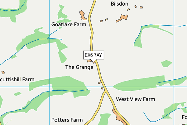 EX6 7AY map - OS VectorMap District (Ordnance Survey)