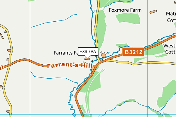 EX6 7BA map - OS VectorMap District (Ordnance Survey)