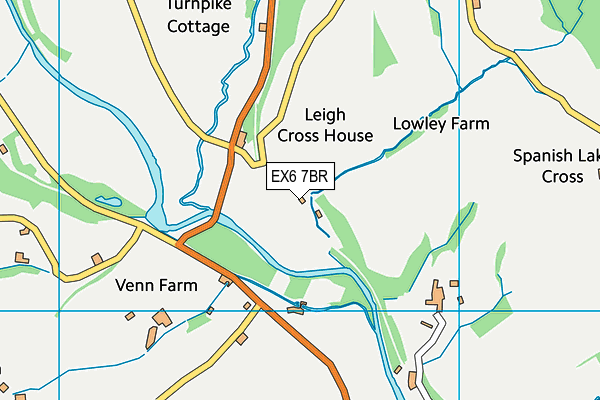 EX6 7BR map - OS VectorMap District (Ordnance Survey)