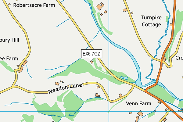 EX6 7GZ map - OS VectorMap District (Ordnance Survey)