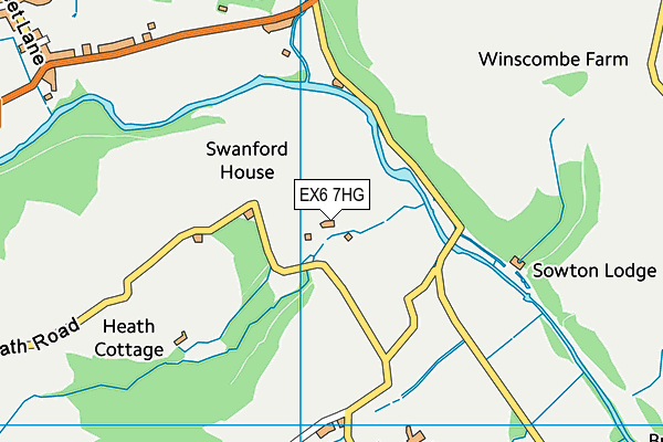 EX6 7HG map - OS VectorMap District (Ordnance Survey)