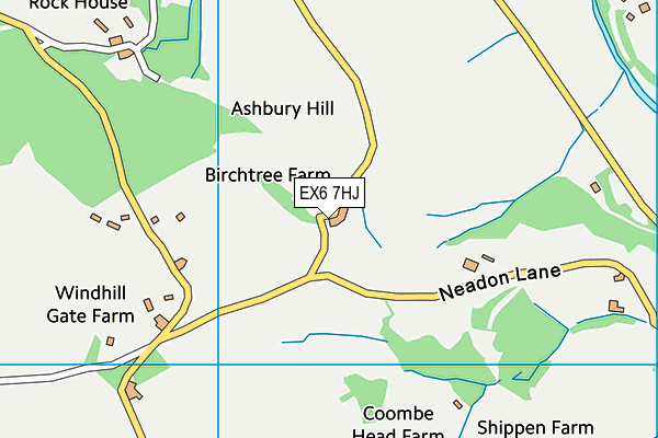 EX6 7HJ map - OS VectorMap District (Ordnance Survey)