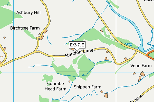 EX6 7JE map - OS VectorMap District (Ordnance Survey)