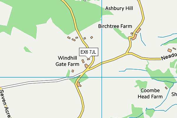 EX6 7JL map - OS VectorMap District (Ordnance Survey)