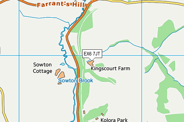 EX6 7JT map - OS VectorMap District (Ordnance Survey)