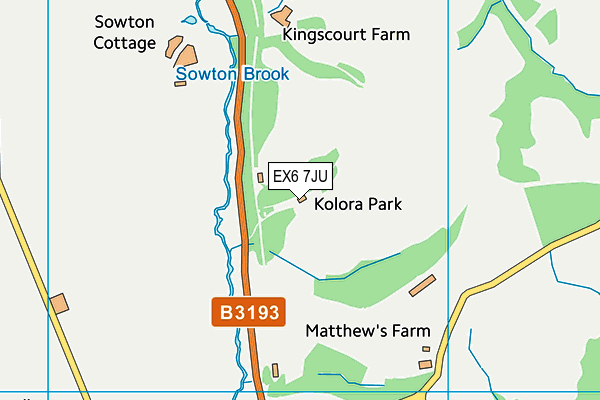 EX6 7JU map - OS VectorMap District (Ordnance Survey)