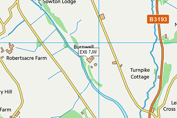 EX6 7JW map - OS VectorMap District (Ordnance Survey)