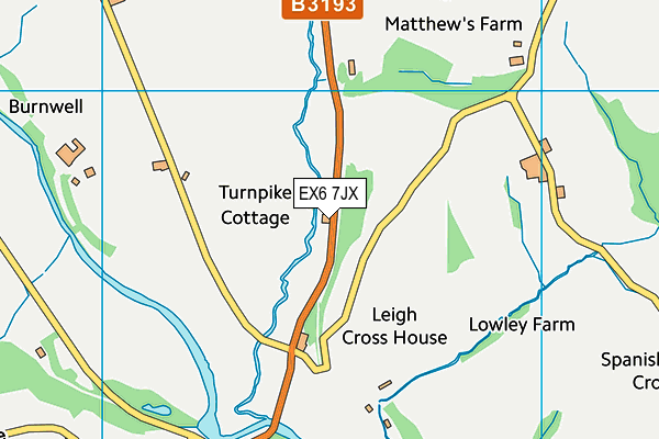 EX6 7JX map - OS VectorMap District (Ordnance Survey)