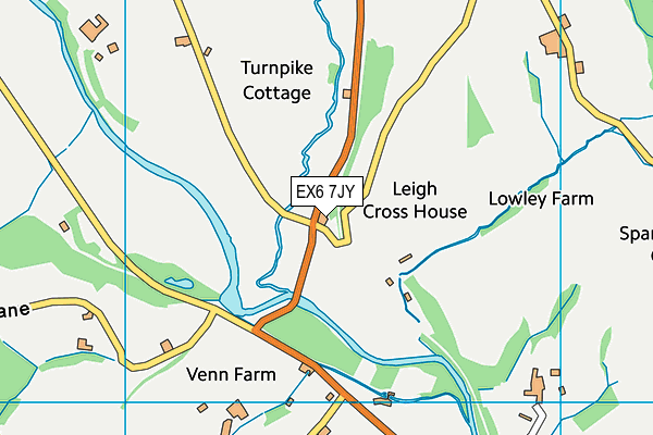 EX6 7JY map - OS VectorMap District (Ordnance Survey)