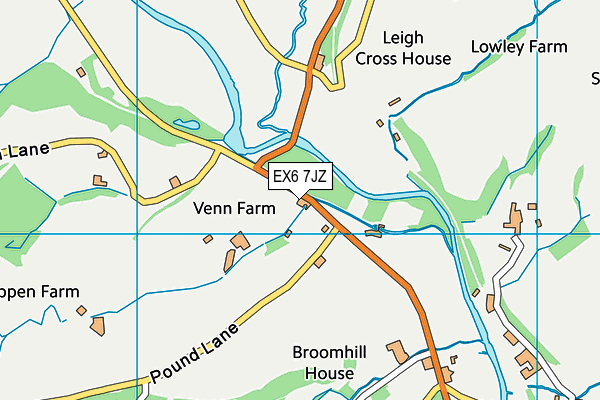 EX6 7JZ map - OS VectorMap District (Ordnance Survey)