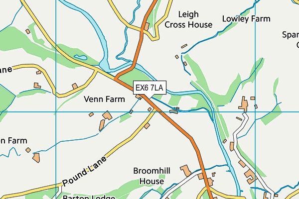 EX6 7LA map - OS VectorMap District (Ordnance Survey)