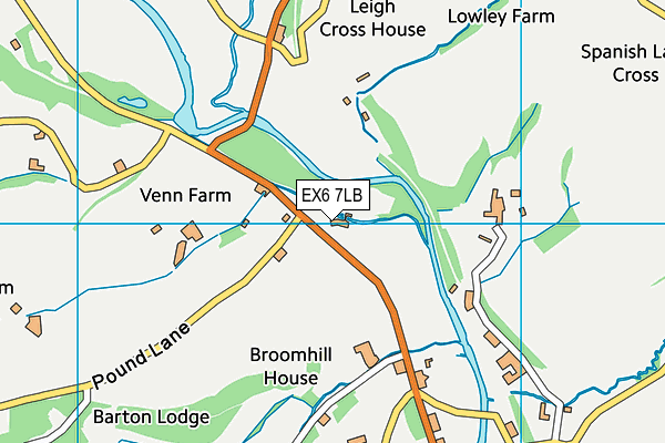 EX6 7LB map - OS VectorMap District (Ordnance Survey)