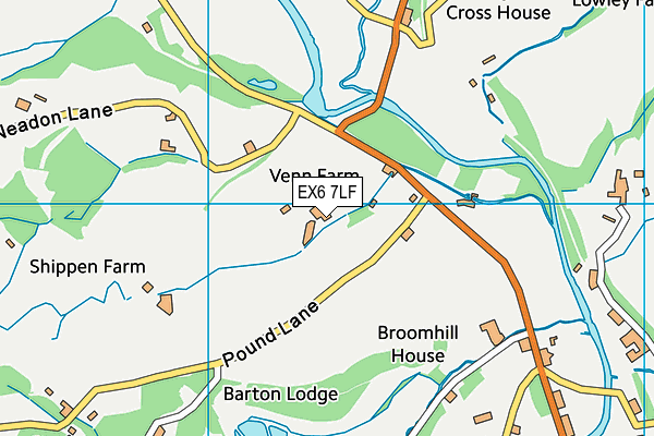 EX6 7LF map - OS VectorMap District (Ordnance Survey)