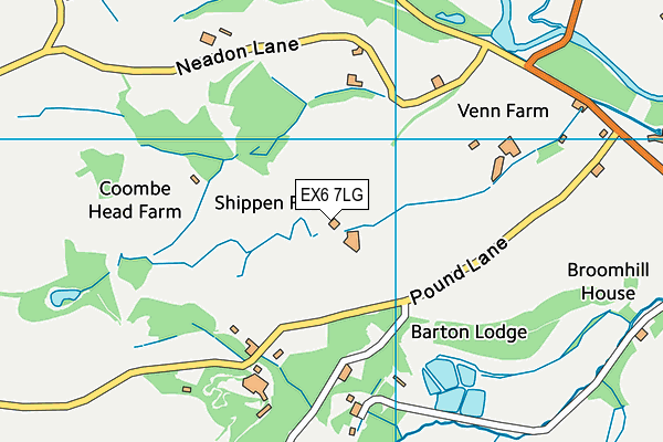 EX6 7LG map - OS VectorMap District (Ordnance Survey)