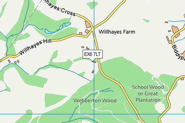 EX6 7LT map - OS VectorMap District (Ordnance Survey)