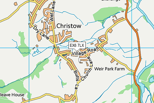 Christow Recreation Field (Closed) map (EX6 7LX) - OS VectorMap District (Ordnance Survey)