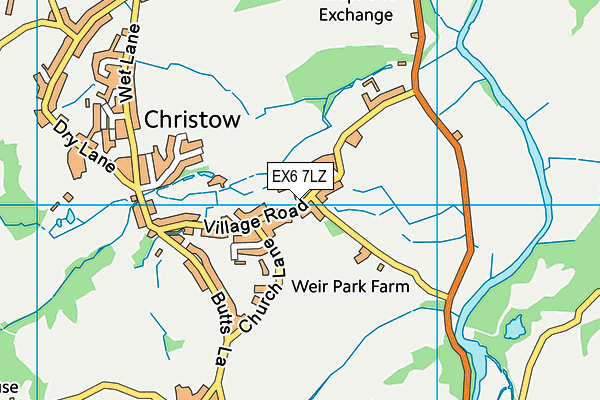 EX6 7LZ map - OS VectorMap District (Ordnance Survey)