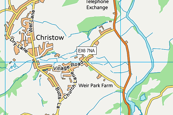 Christow Recreation Field map (EX6 7NA) - OS VectorMap District (Ordnance Survey)