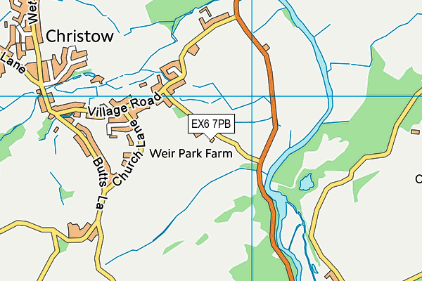 EX6 7PB map - OS VectorMap District (Ordnance Survey)