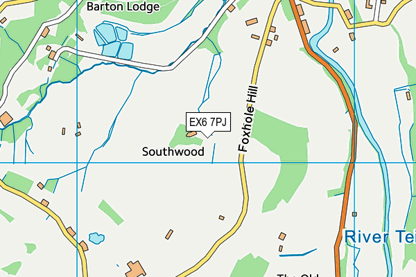 EX6 7PJ map - OS VectorMap District (Ordnance Survey)