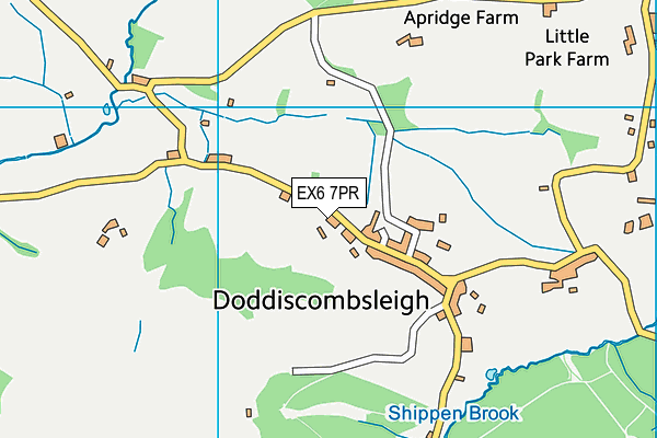 Doddiscombsleigh Primary School map (EX6 7PR) - OS VectorMap District (Ordnance Survey)
