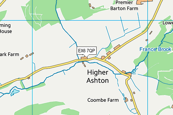 EX6 7QP map - OS VectorMap District (Ordnance Survey)