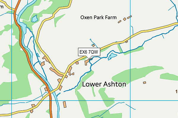 EX6 7QW map - OS VectorMap District (Ordnance Survey)