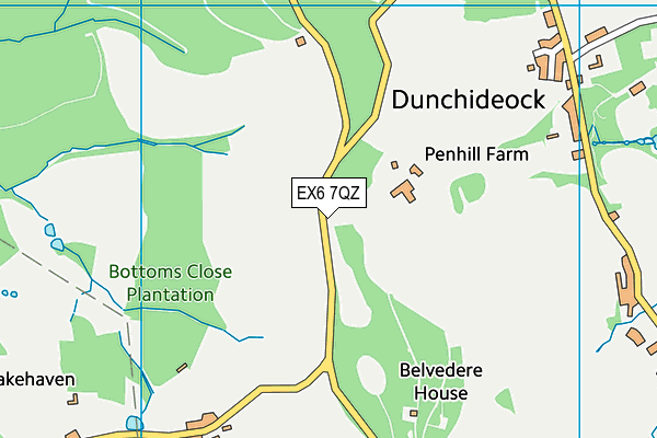 EX6 7QZ map - OS VectorMap District (Ordnance Survey)