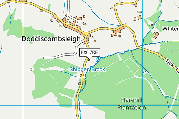 EX6 7RE map - OS VectorMap District (Ordnance Survey)