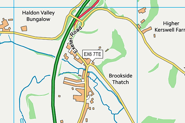 EX6 7TE map - OS VectorMap District (Ordnance Survey)