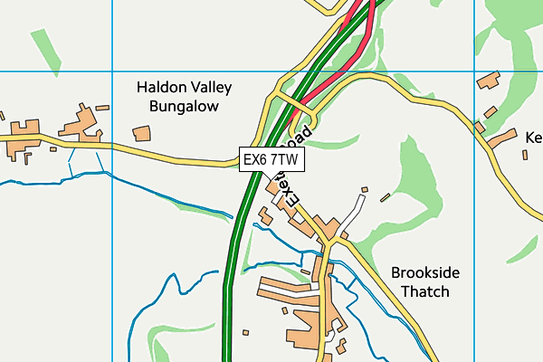 EX6 7TW map - OS VectorMap District (Ordnance Survey)