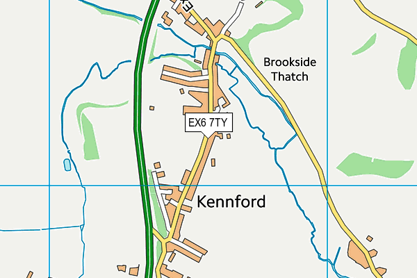 EX6 7TY map - OS VectorMap District (Ordnance Survey)