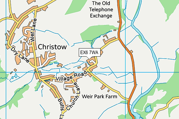 EX6 7WA map - OS VectorMap District (Ordnance Survey)