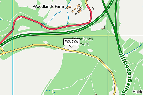 EX6 7XA map - OS VectorMap District (Ordnance Survey)