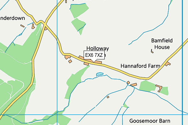 EX6 7XZ map - OS VectorMap District (Ordnance Survey)