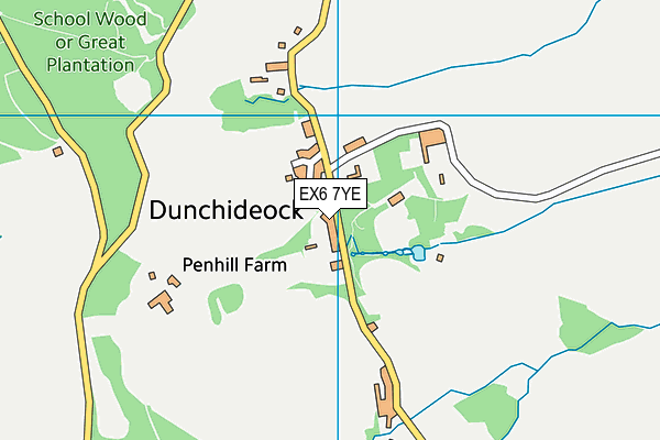 EX6 7YE map - OS VectorMap District (Ordnance Survey)