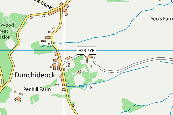 EX6 7YF map - OS VectorMap District (Ordnance Survey)