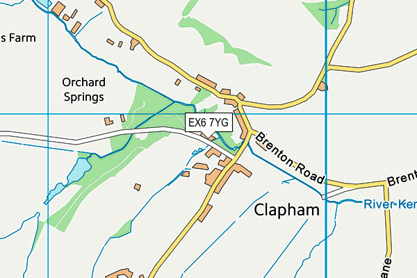 EX6 7YG map - OS VectorMap District (Ordnance Survey)