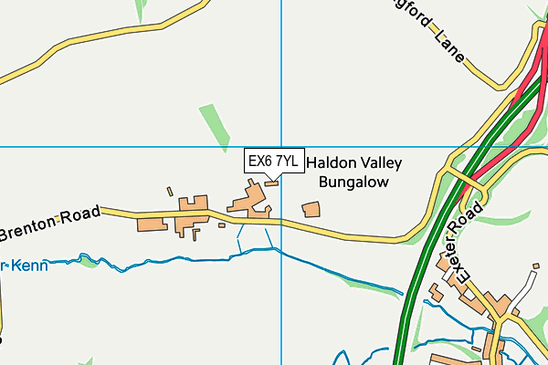 EX6 7YL map - OS VectorMap District (Ordnance Survey)