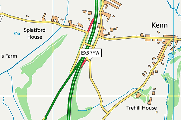 EX6 7YW map - OS VectorMap District (Ordnance Survey)