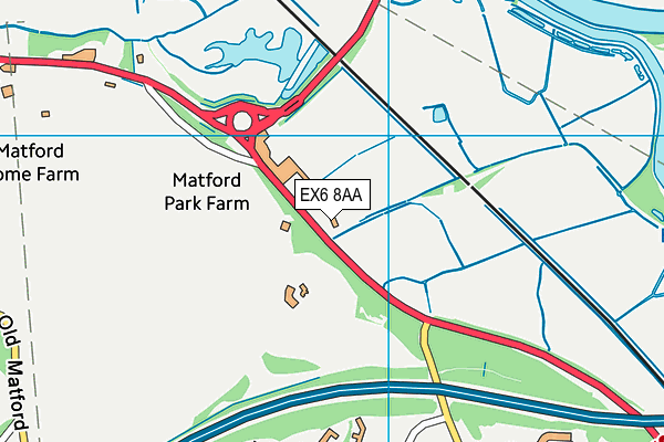 EX6 8AA map - OS VectorMap District (Ordnance Survey)